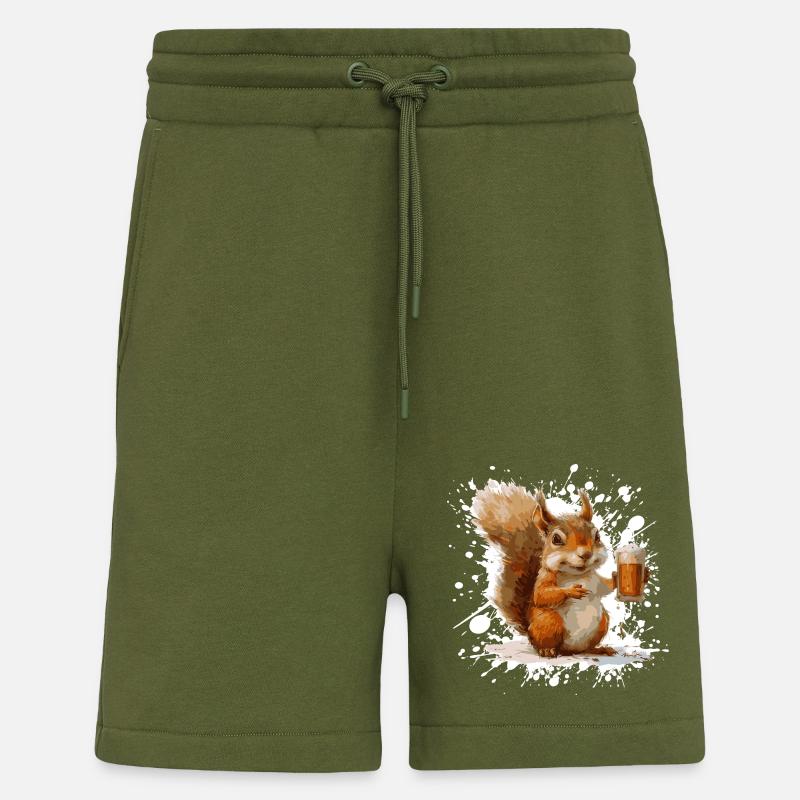 Squirrel Beer Funny - Shorts - made by SPREAD - MOSS GREEN