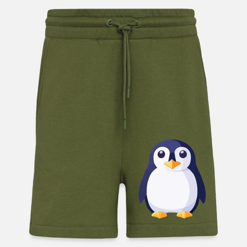 Pinguine schwarz weis - Shorts - made by SPREAD - MOSS GREEN