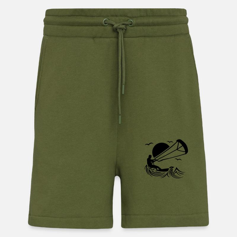 Kitesurfeurs - Short bio décontracté fabriqué en UE - MOSS GREEN