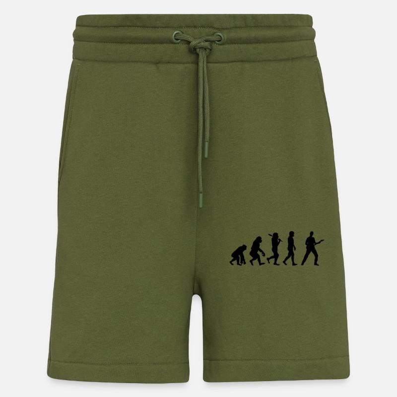 Music guitar evolution gift idea - Shorts - made by SPREAD - MOSS GREEN