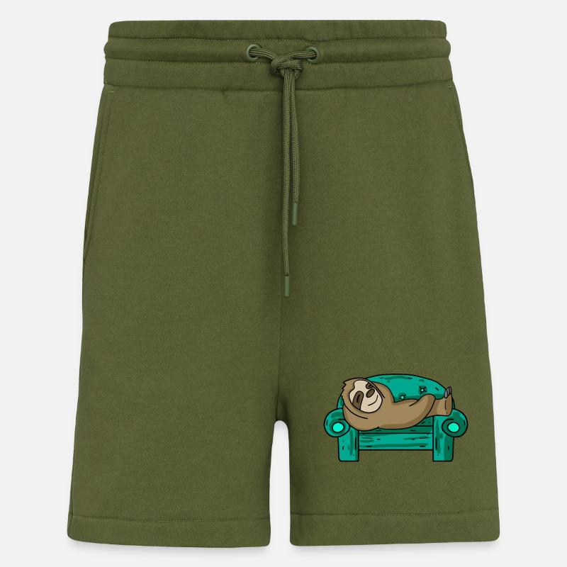 Faultier lustig auf Sofa Geschenk - Shorts - made by SPREAD - MOSS GREEN
