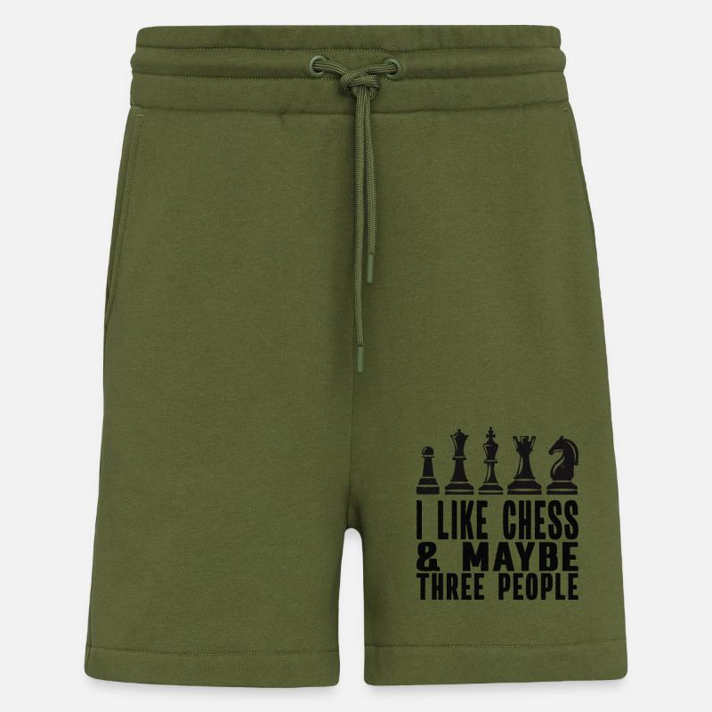 Échecs - Short bio décontracté fabriqué en UE - MOSS GREEN