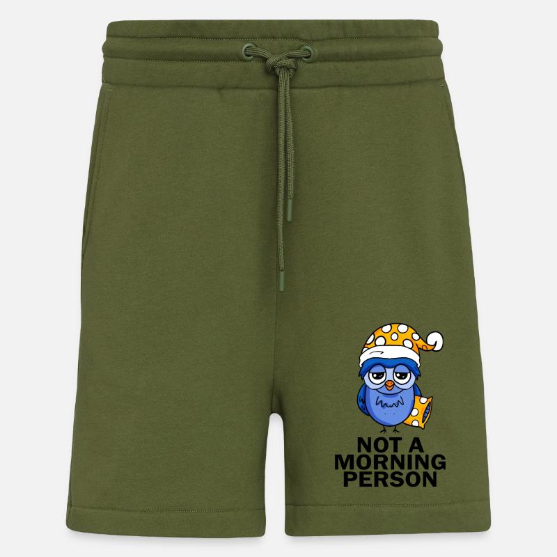 Frühaufsteher Eule Schlafen - Shorts - made by SPREAD - MOSS GREEN