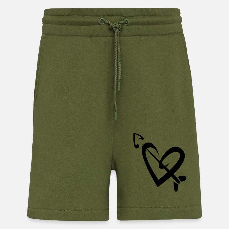 Flèche de cœur - Short bio décontracté fabriqué en UE - MOSS GREEN