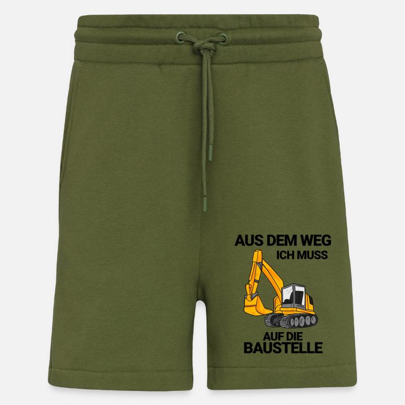 Baustelle Bagger Baggerfahrer Geschenk - Shorts - made by SPREAD - MOSS GREEN