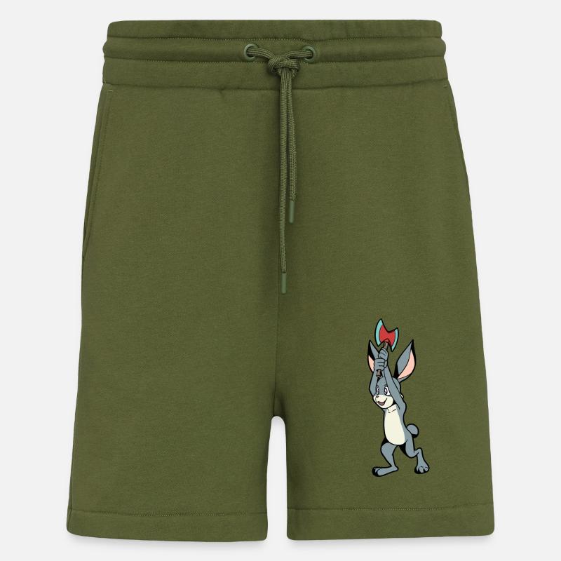 Axe Throwing Rabbit - Axe Throwing - Shorts - made by SPREAD - MOSS GREEN