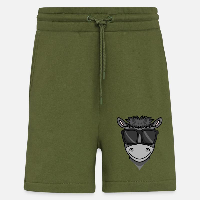 Cooler Esel mit Sonnenbrille - Shorts - made by SPREAD - MOSS GREEN