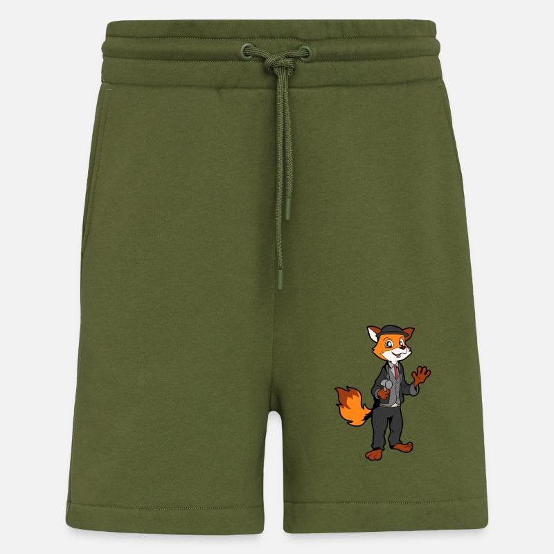 Comic Fuchs as carpenter - Shorts - made by SPREAD - MOSS GREEN