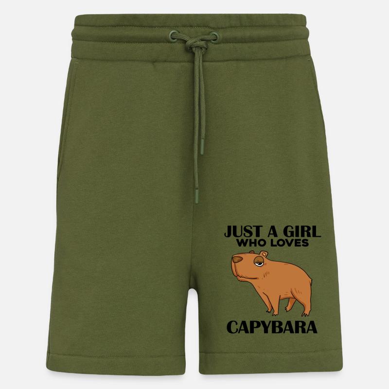 Capybara Mädchen Spruch - Shorts - made by SPREAD - MOSS GREEN