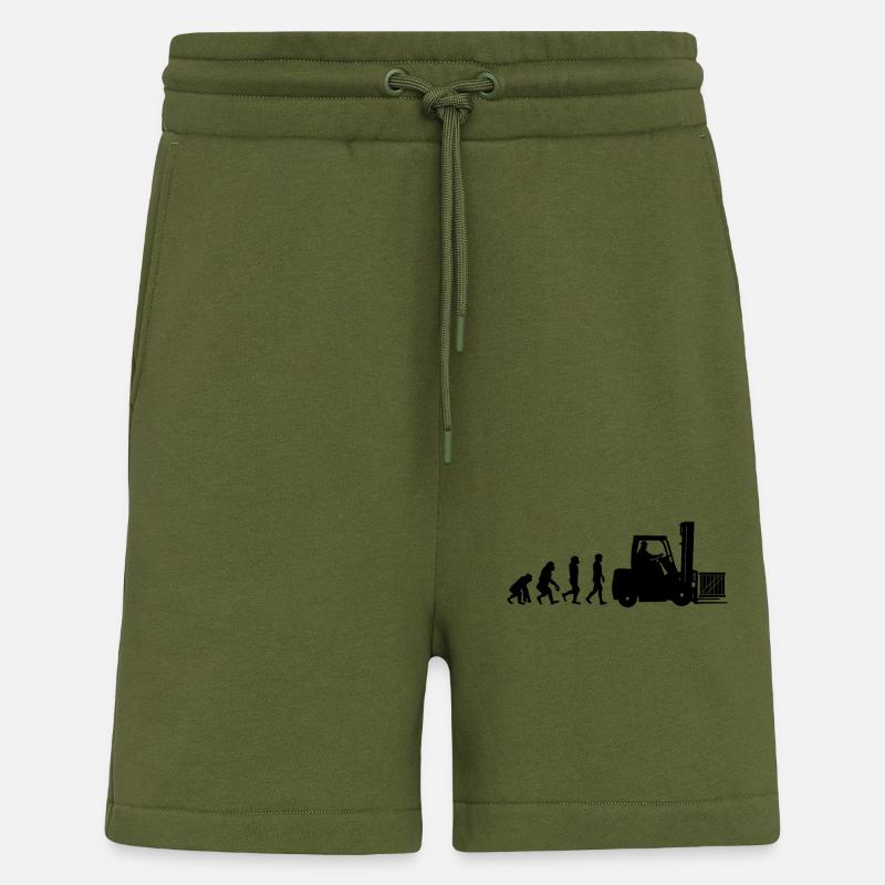 Evolution eines Staplerfahrer - Shorts - made by SPREAD - MOSS GREEN