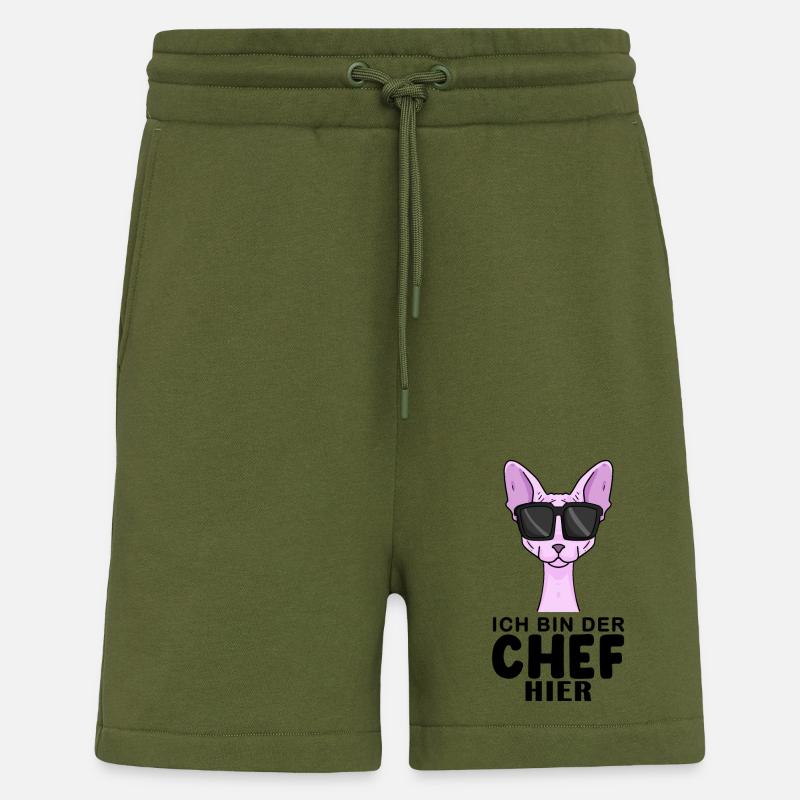 Katze Sphynx Cool Chef - Shorts - made by SPREAD - MOSS GREEN