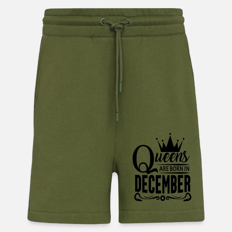 Mois de naissance Décembre - Short bio décontracté fabriqué en UE - MOSS GREEN