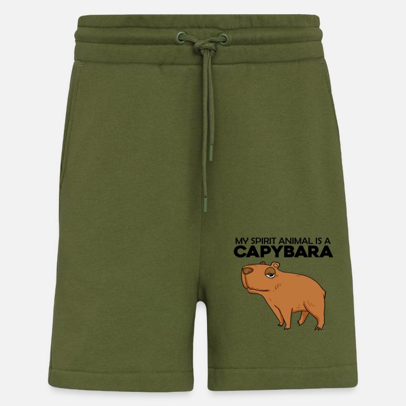 Capybara Capybara Cadeau - Short bio décontracté fabriqué en UE - MOSS GREEN