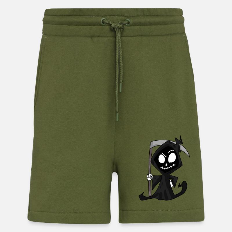 Grim Reaper with Scythe - Halloween - Shorts - made by SPREAD - MOSS GREEN