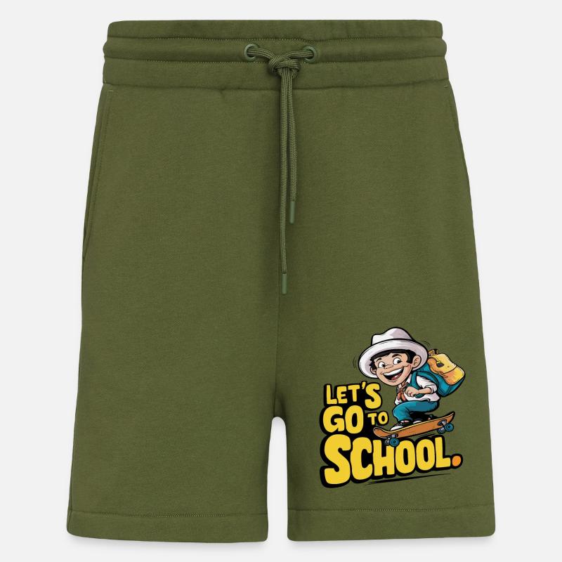ALLONS À L’ÉCOLE - Short bio décontracté fabriqué en UE - MOSS GREEN