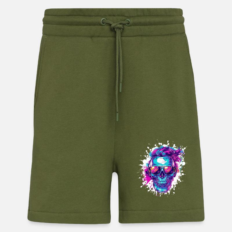 Techno Totenkopf Party - Shorts - made by SPREAD - MOSS GREEN