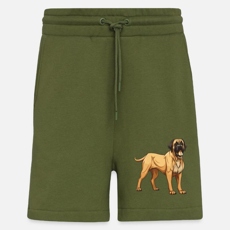 Mastiff Hund Tier - Shorts - made by SPREAD - MOSS GREEN