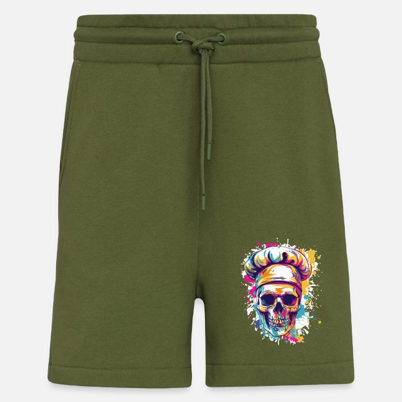 Chefkoch Koch Skull - Shorts - made by SPREAD - MOSS GREEN