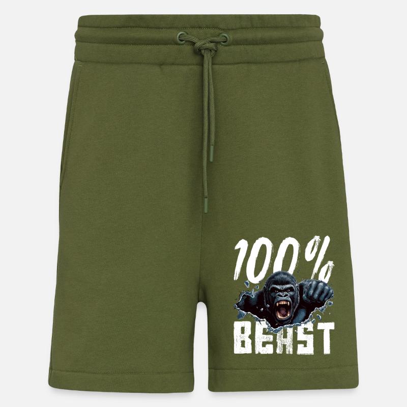 Gorilla Beast Power - Shorts - made by SPREAD - MOSS GREEN