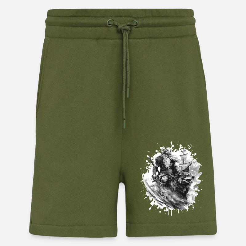 Wikinger Wolf Krieger Valhalla - Shorts - made by SPREAD - MOSS GREEN