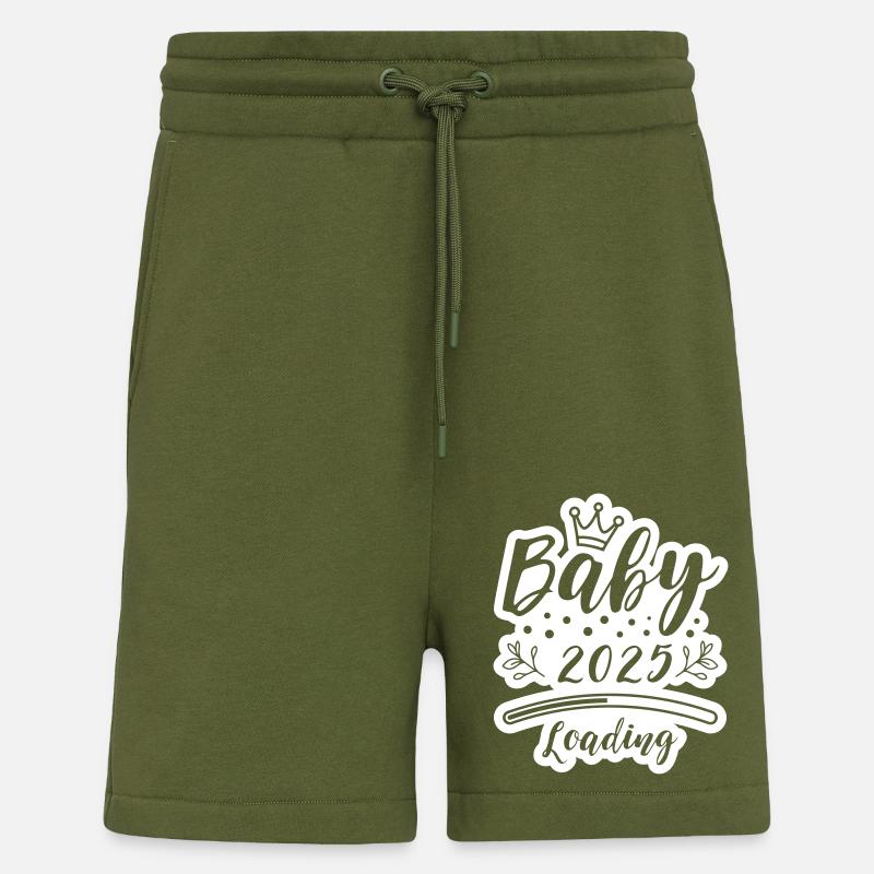 Baby 2025 Loading Saying - Shorts - made by SPREAD - MOSS GREEN