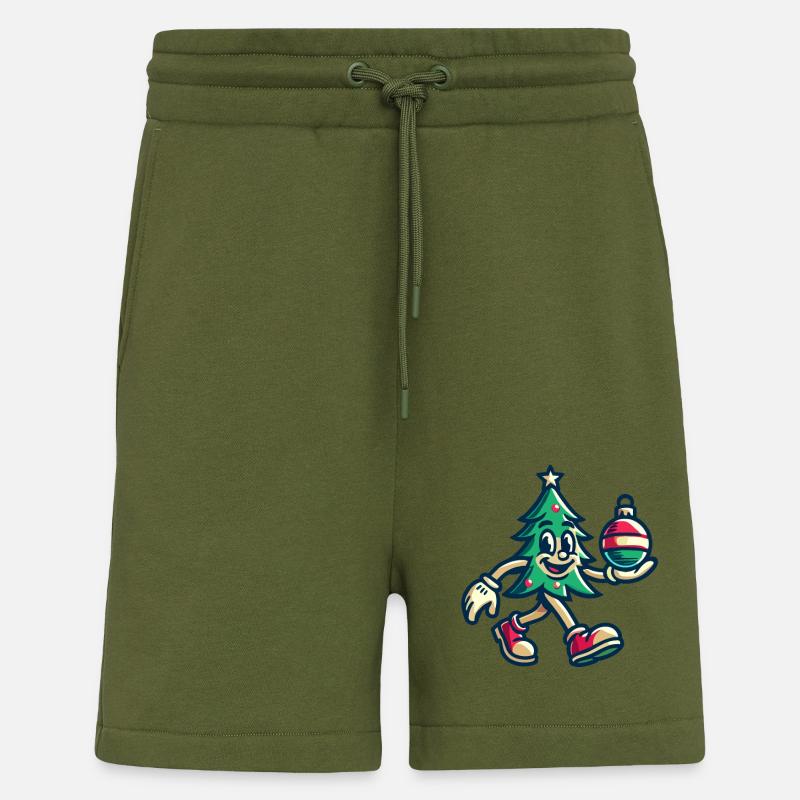 Fröhlicher Weihnachtsbaum Retro Look - Shorts - made by SPREAD - MOSS GREEN