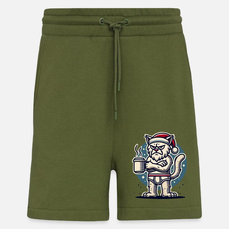 with a Christmas hat - Shorts - made by SPREAD - MOSS GREEN