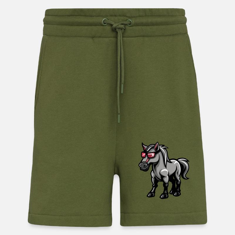 Horse Comic Cool - Shorts - made by SPREAD - MOSS GREEN