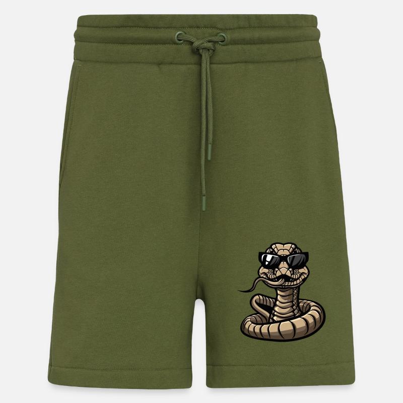 Schlange Kobra Comic Cool - Shorts - made by SPREAD - MOSS GREEN