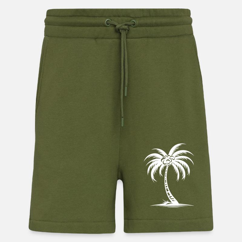 Icône de palmier - Short bio décontracté fabriqué en UE - MOSS GREEN