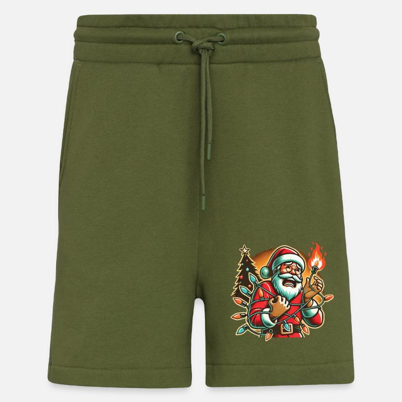 Weihnachtsmann Mit Stromschlag Humor - Shorts - made by SPREAD - MOSS GREEN