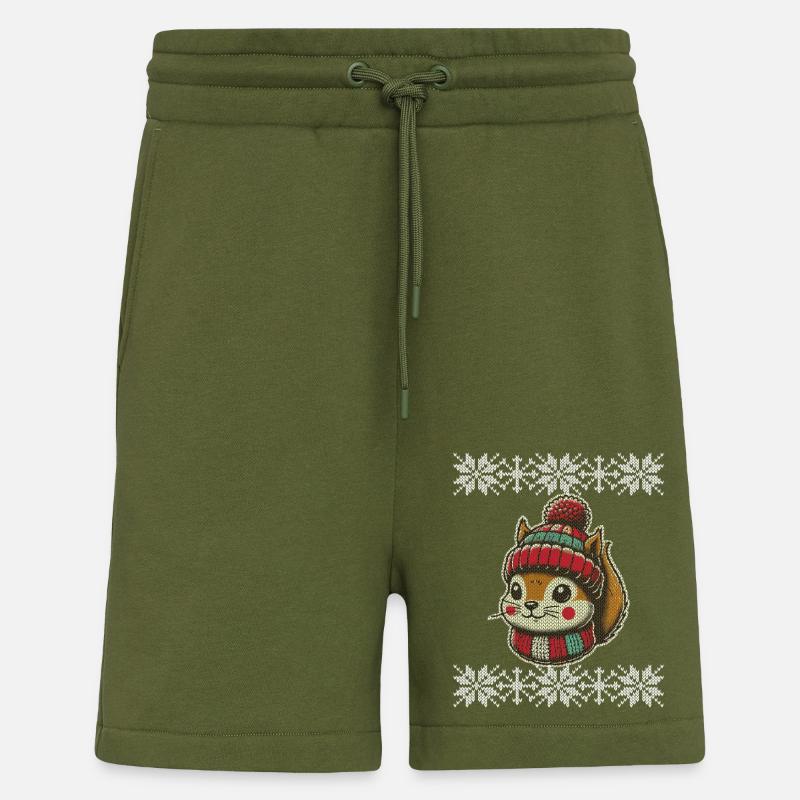 Cute Knitting Pattern Squirrel Winter - Shorts - made by SPREAD - MOSS GREEN