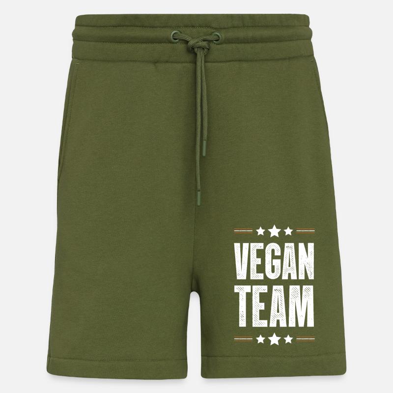 Équipe végétalienne - Short bio décontracté fabriqué en UE - MOSS GREEN