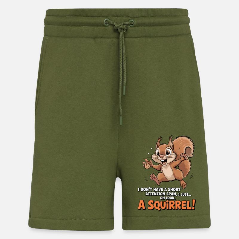 ADHS? Oh schau, ein Eichhörnchen! - Shorts - made by SPREAD - MOSS GREEN