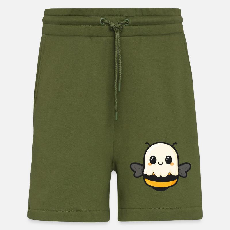 Bee Halloween Funny Ghost - Shorts - made by SPREAD - MOSS GREEN