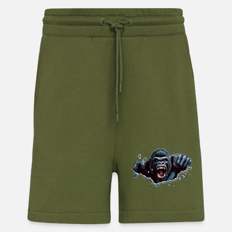 gorilla beast schlag - Shorts - made by SPREAD - MOSS GREEN