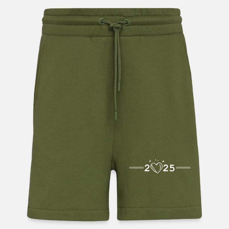 2025 année Cœur - Short bio décontracté fabriqué en UE - MOSS GREEN