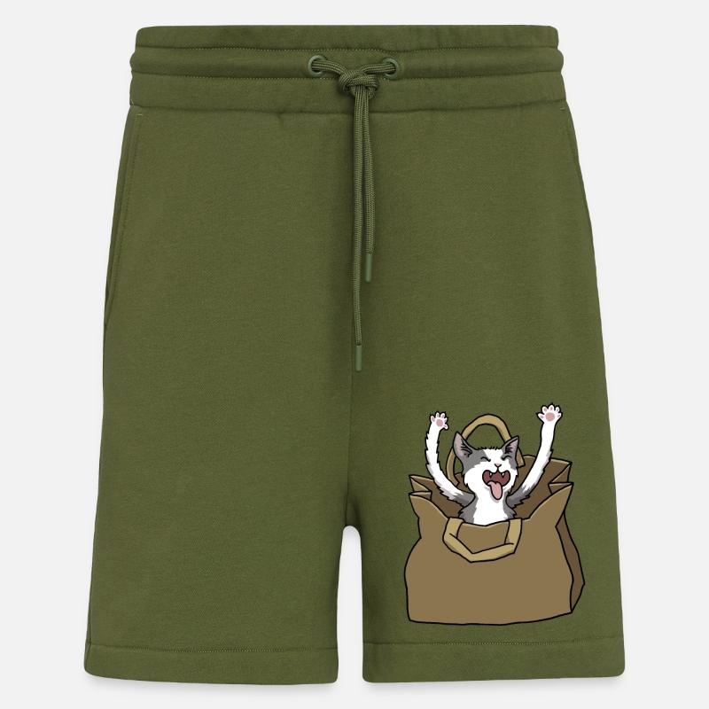 Katze in Papiertüte - Shorts - made by SPREAD - MOSS GREEN