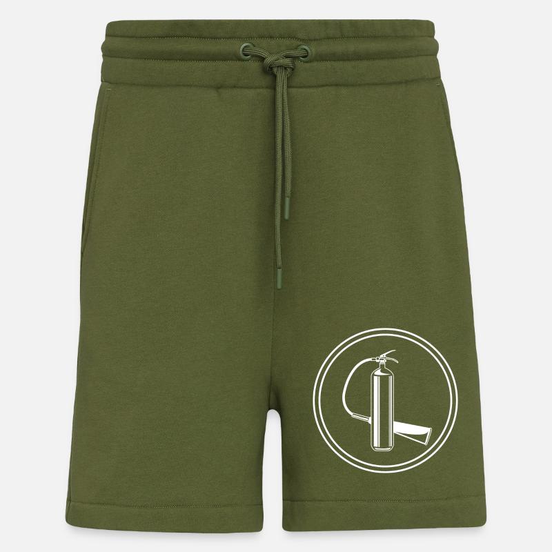 Fire extinguisher symbol fire brigade - Shorts - made by SPREAD - MOSS GREEN