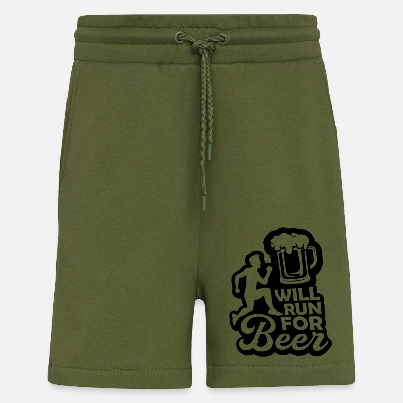 Course à la bière - Short bio décontracté fabriqué en UE - MOSS GREEN