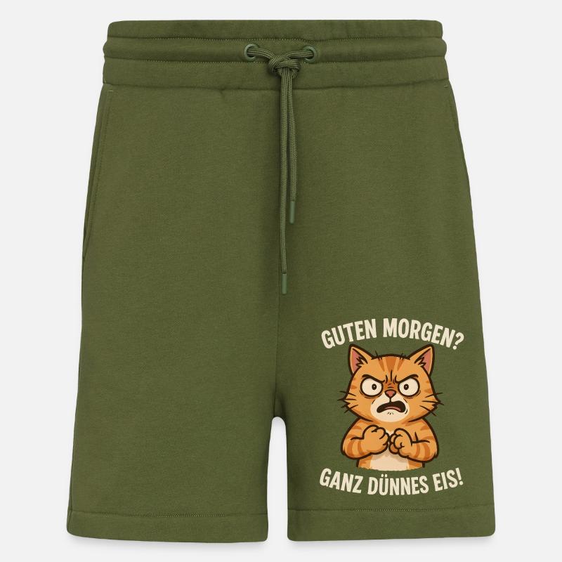 chat de glace très fin - Short bio décontracté fabriqué en UE - MOSS GREEN