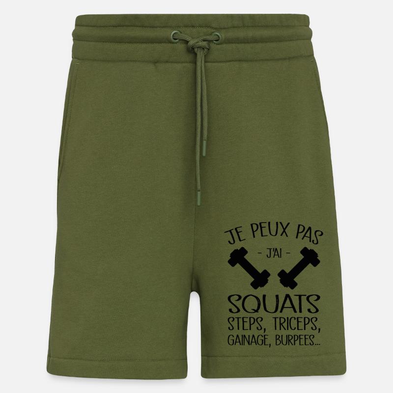 Je Peux Pas J'ai Squats - Short bio décontracté fabriqué en UE - MOSS GREEN