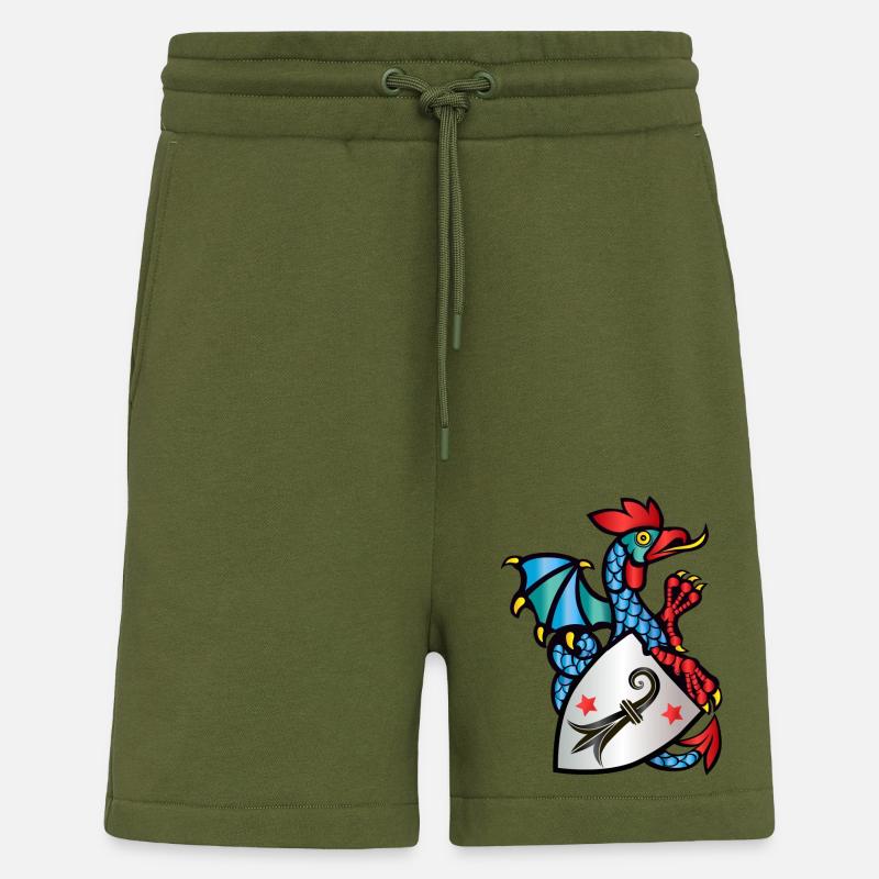 Basilic de Bâle - Short bio décontracté fabriqué en UE - MOSS GREEN