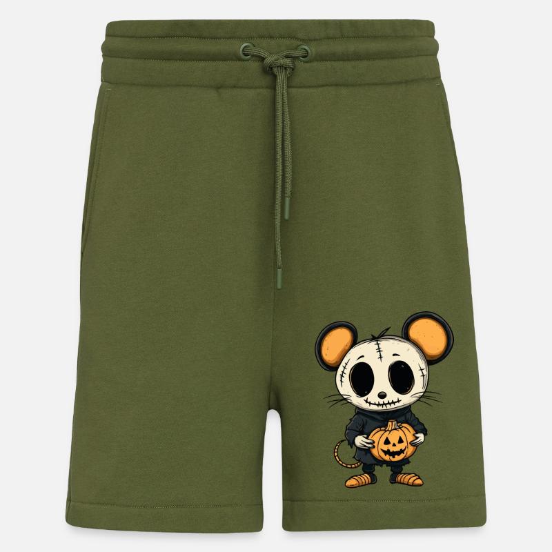 Mouse Halloween Zombie - Shorts - made by SPREAD - MOSS GREEN