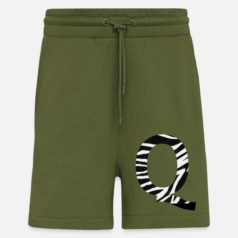 Buchstabe q zebra - Shorts - made by SPREAD - MOSS GREEN