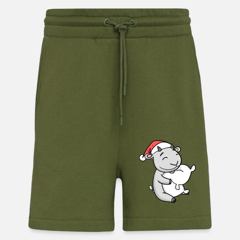 Chèvre Mignon Fatigué Noël - Short bio décontracté fabriqué en UE - MOSS GREEN