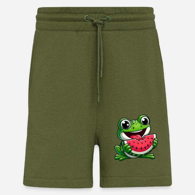 Frosch Mit Wassermelone Fruchtig Lustig - Shorts - made by SPREAD - MOSS GREEN