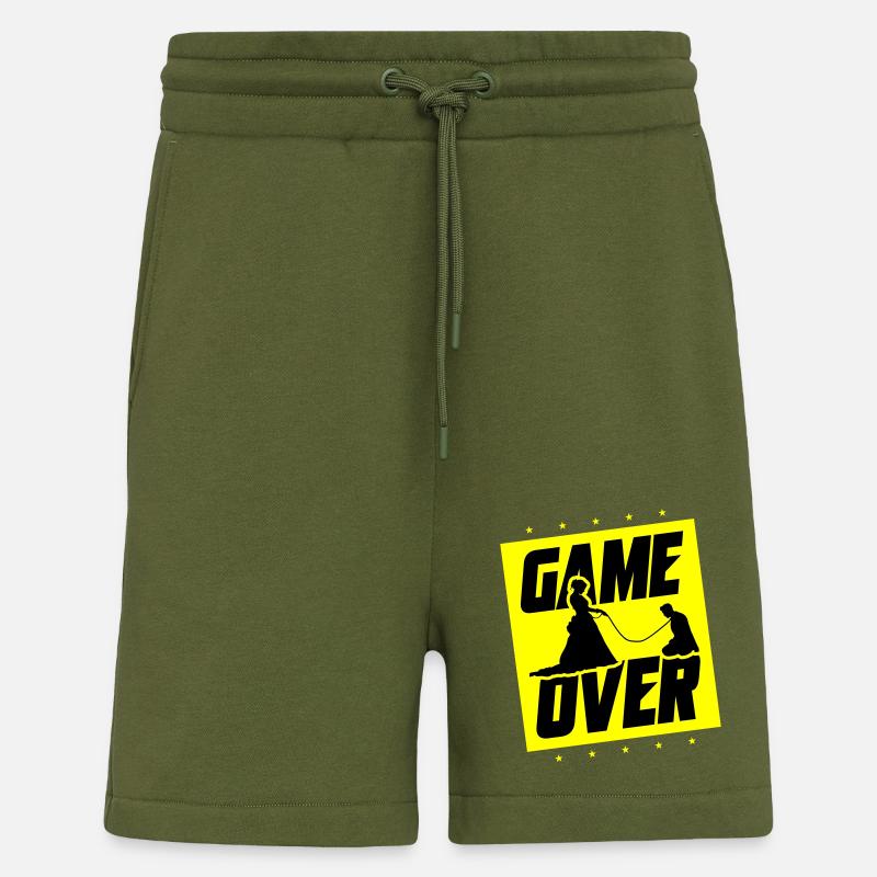 Hochzeit Game Over Junggesellenabschied - Shorts - made by SPREAD - MOSS GREEN