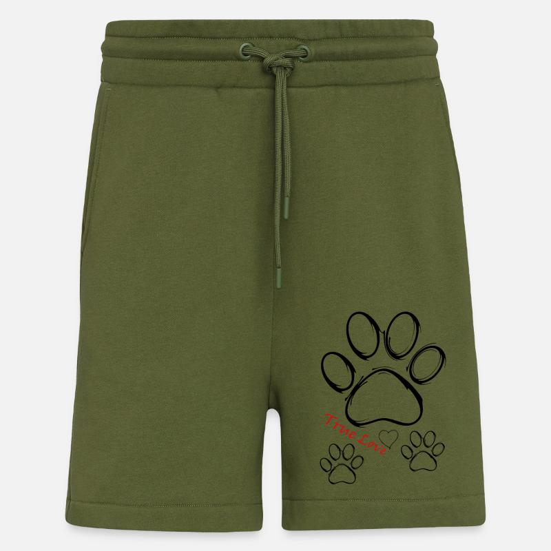 Paw Paw Dog Véritable amour - Short bio décontracté fabriqué en UE - MOSS GREEN
