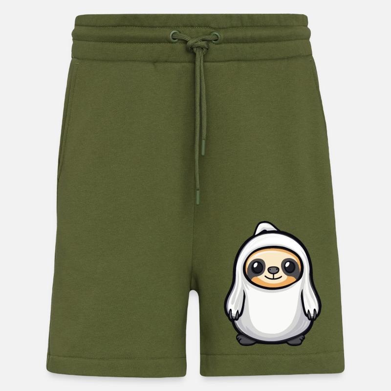 Faultier Halloween Comic Geist - Shorts - made by SPREAD - MOSS GREEN